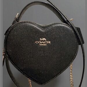 Coach Heart-Shaped Black Crossbody Bag